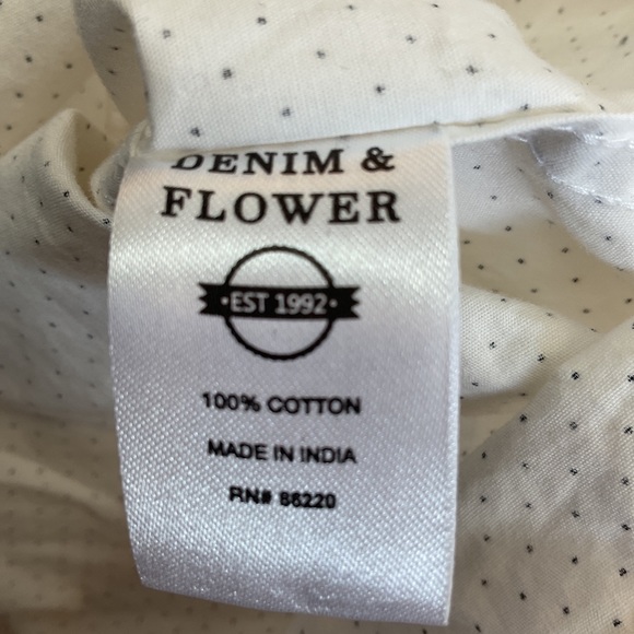 Denim & Flower - Ricky Singh - Button Down Long Sleeve Shirt - White & Black - M - Picture 14 of 14